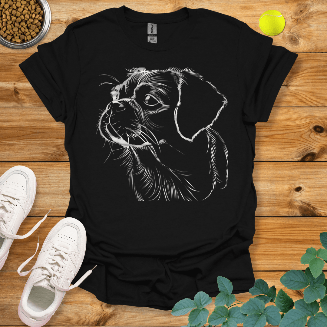 Pug Drawing T-Shirt Black / S