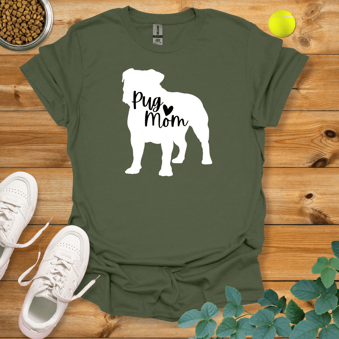 Pug Mom T-Shirt Military Green / S