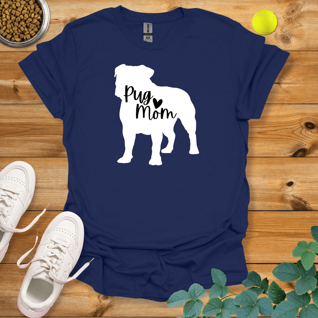 Pug Mom T-Shirt Navy / S