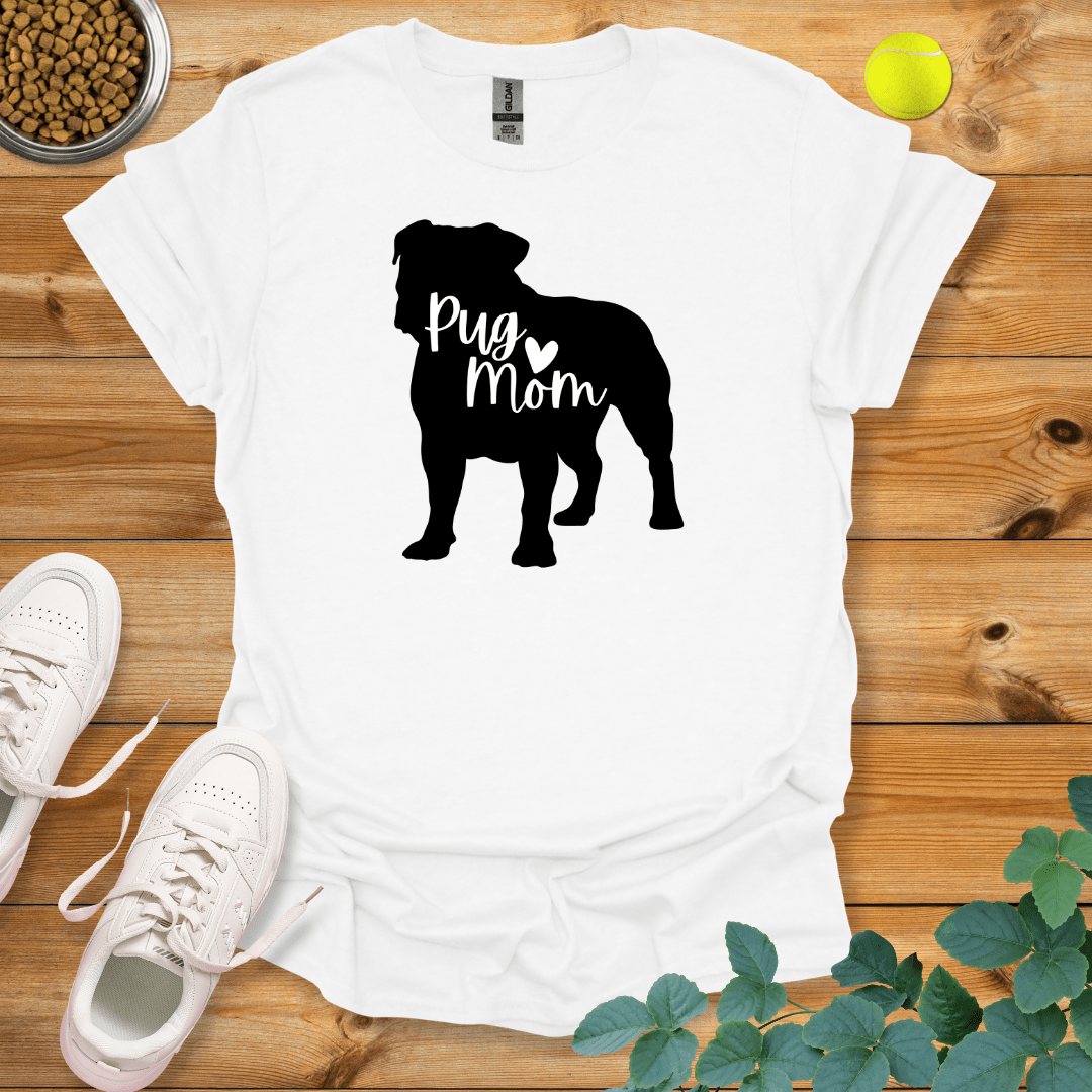 Pug Mom T-Shirt White / S