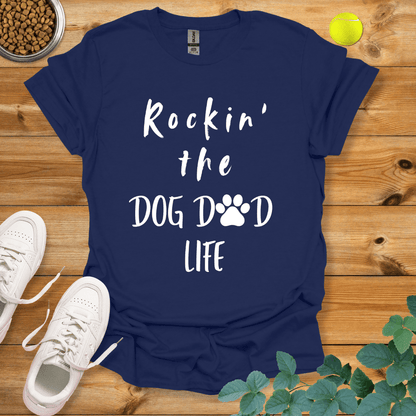 Rockin' The Dog Dad Life T-Shirt Navy / S