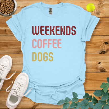 Weekends Coffee Dogs T-Shirt Light Blue / S