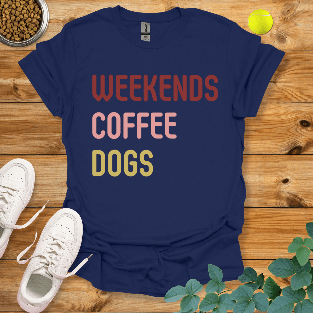 Weekends Coffee Dogs T-Shirt Navy / S