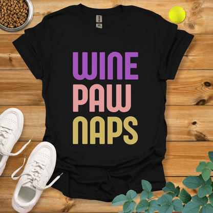 Wine Paw Naps T-Shirt Black / S