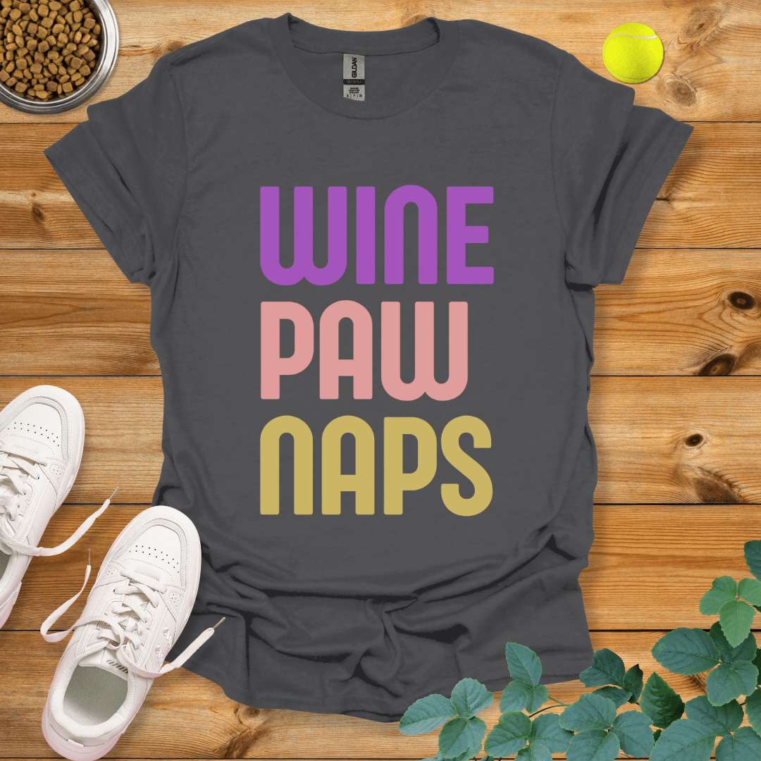 Wine Paw Naps T-Shirt Charcoal / S