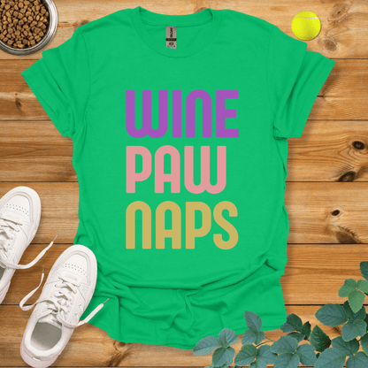 Wine Paw Naps T-Shirt Irish Green / S