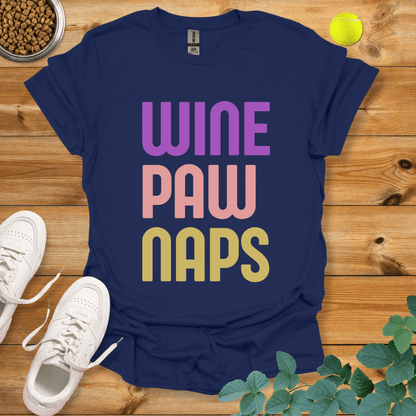 Wine Paw Naps T-Shirt Navy / S