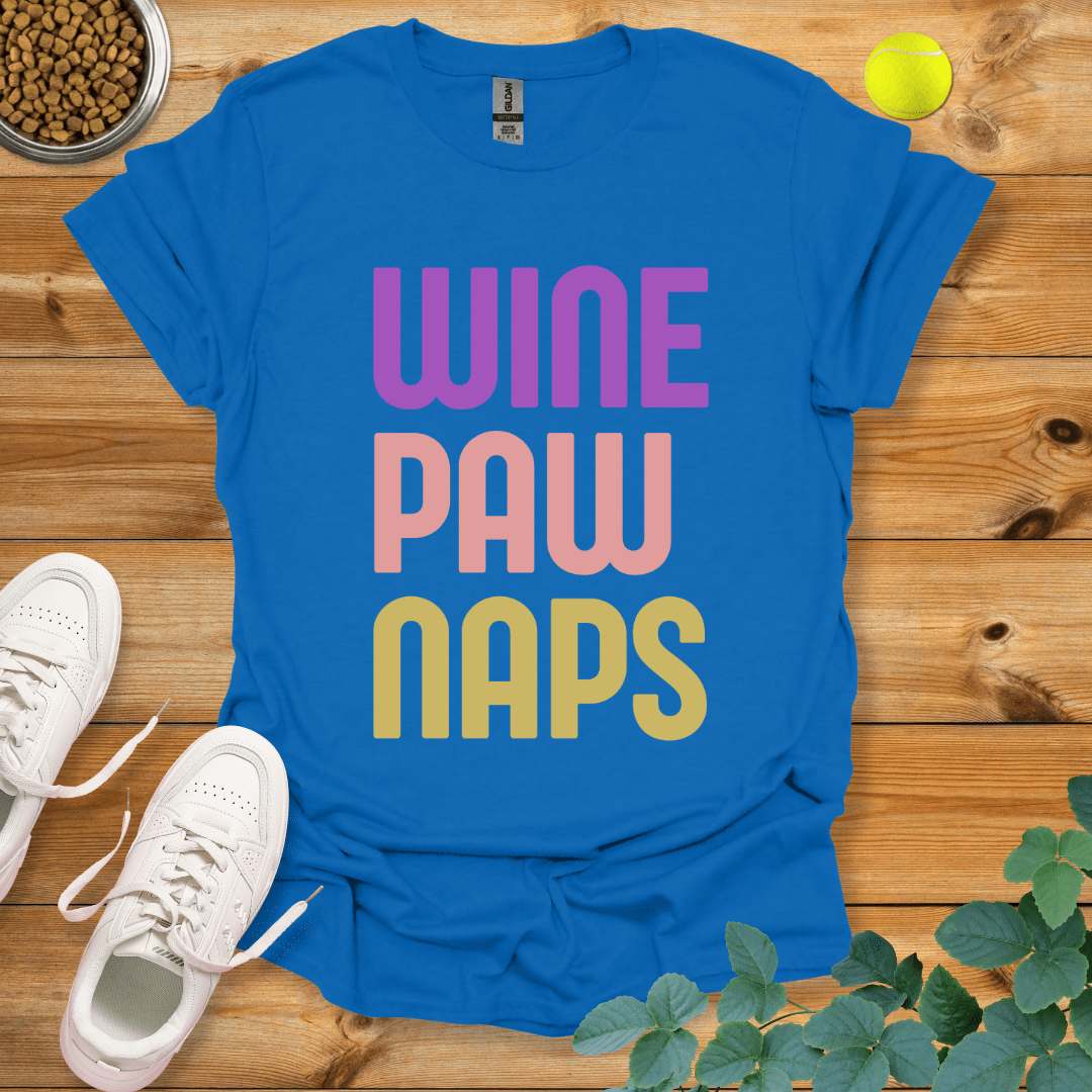 Wine Paw Naps T-Shirt Royal / S