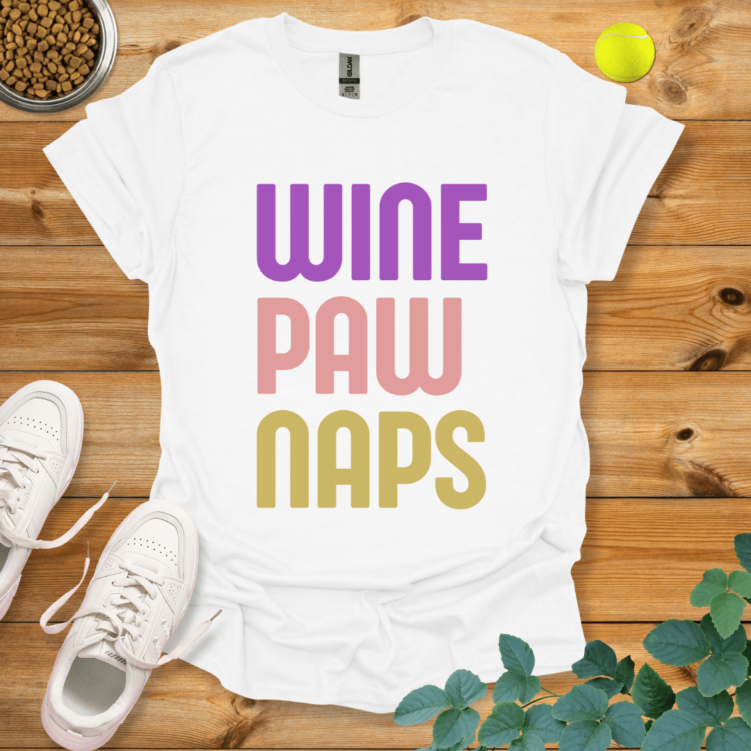 Wine Paw Naps T-Shirt White / S